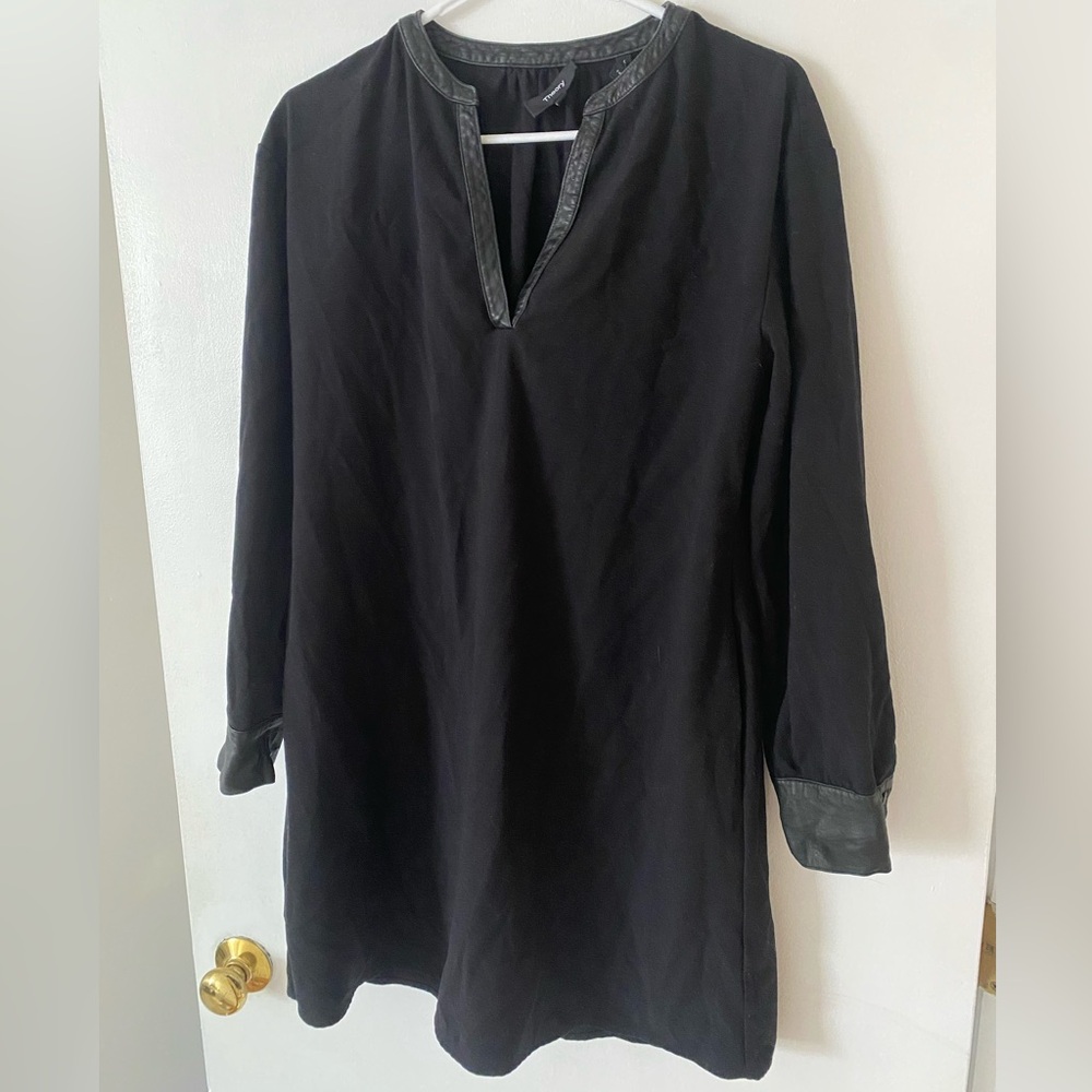 Theory Black Dress with Leather lining
